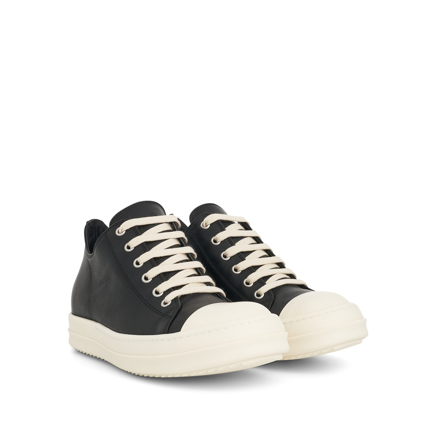 Washed Calf Sneaker in Black/Milk