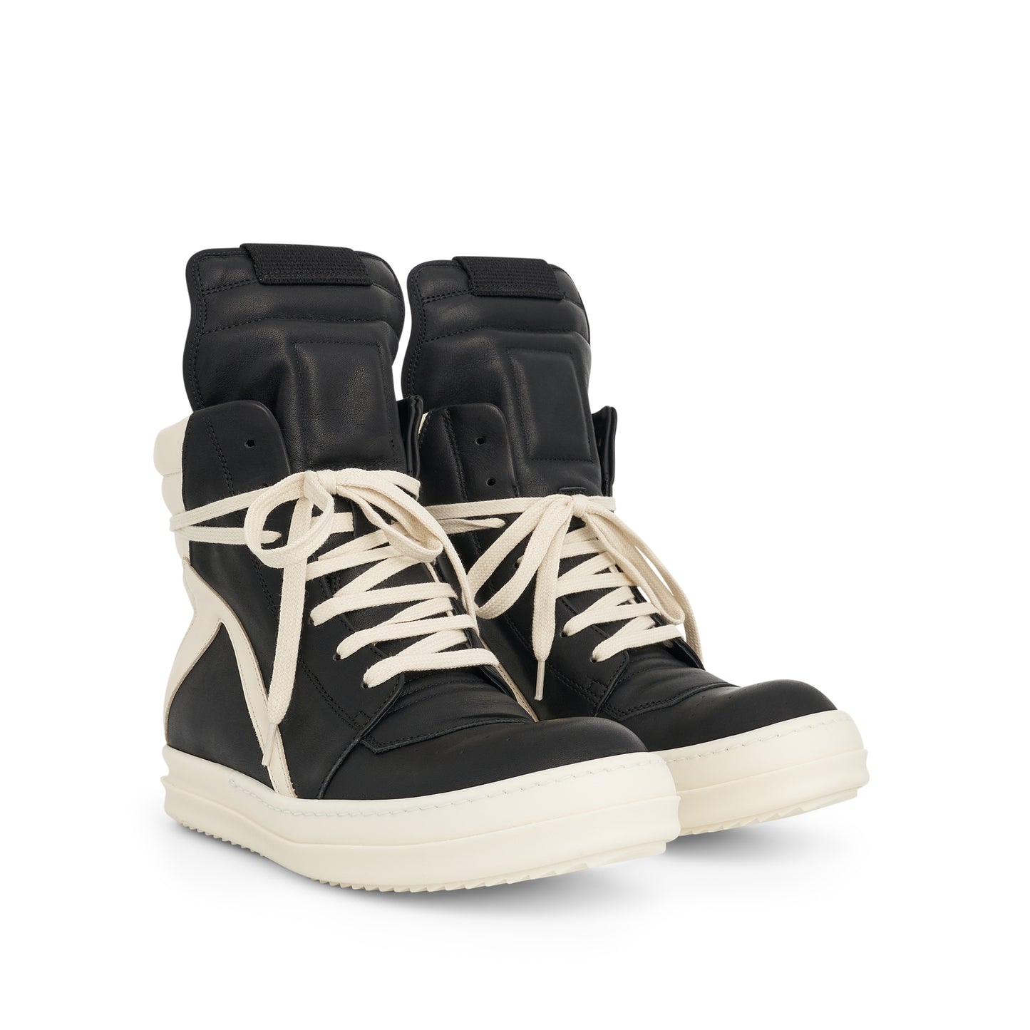 Women Washed Calf Geobasket Leather Sneaker in Black/Milk