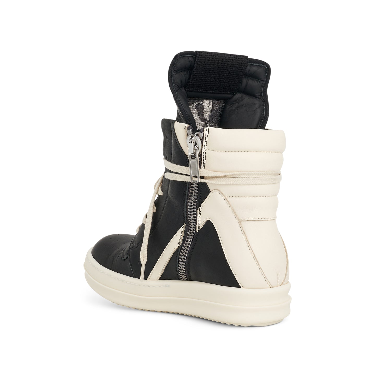 Women Washed Calf Geobasket Leather Sneaker in Black/Milk