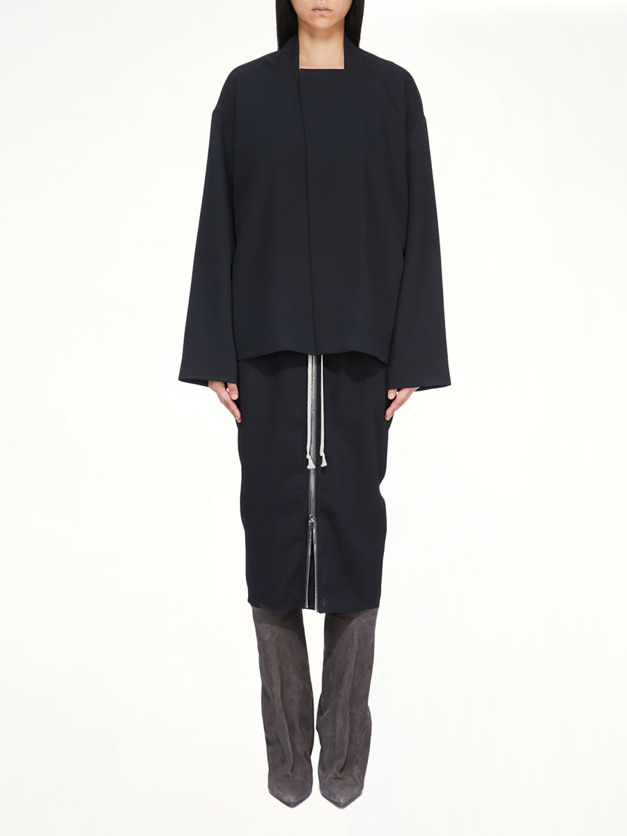 Zipped Short Pillar in Black
