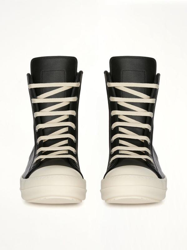 Sneaks in Black/Milk Front View | RICK OWENS