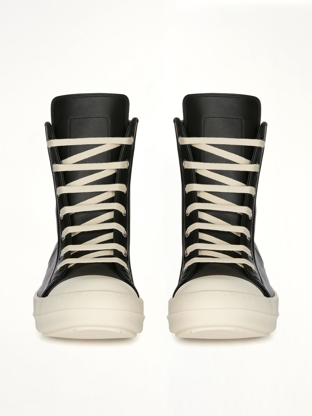 Sneaks in Black/Milk Front View | RICK OWENS
