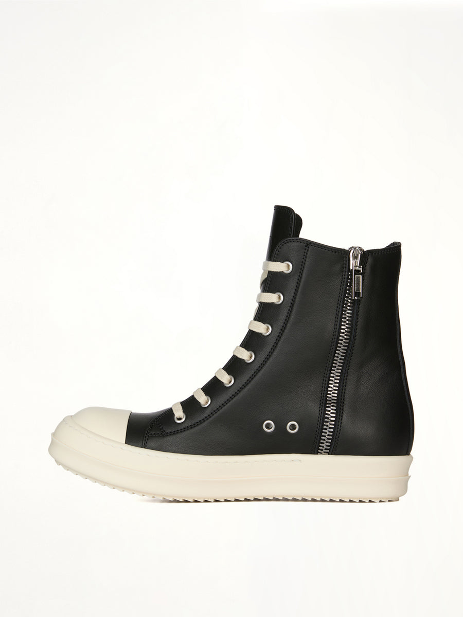 Sneaks in Black/Milk Back View | RICK OWENS