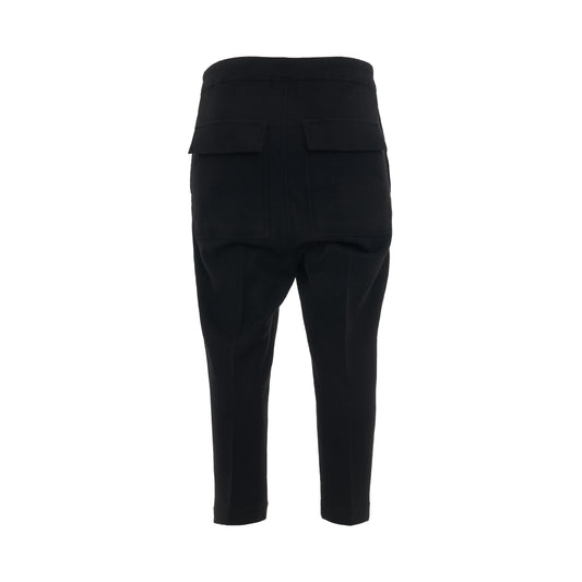 Drawstring Astaires Cropped Wool Pants in Black