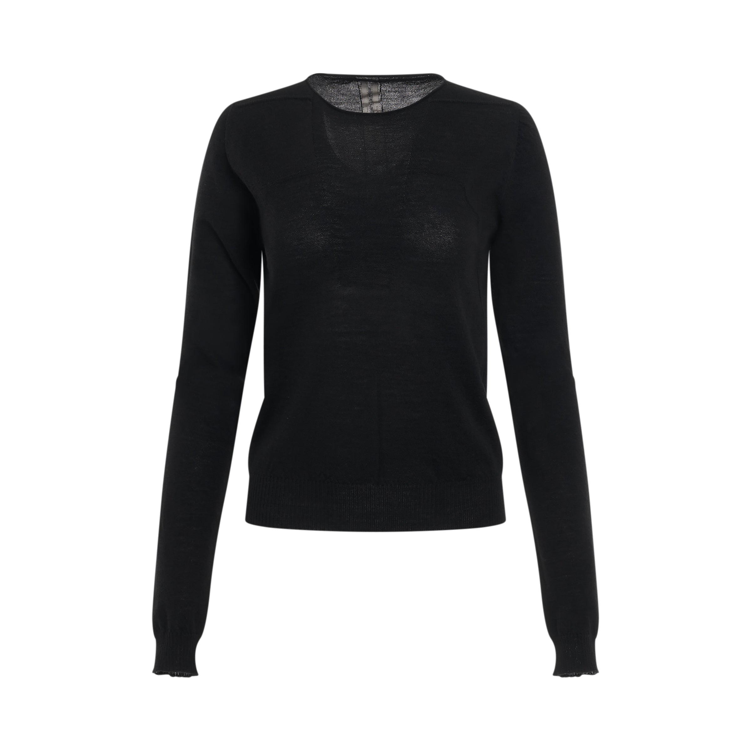 Biker Level Round Neck Knit Sweater in Black