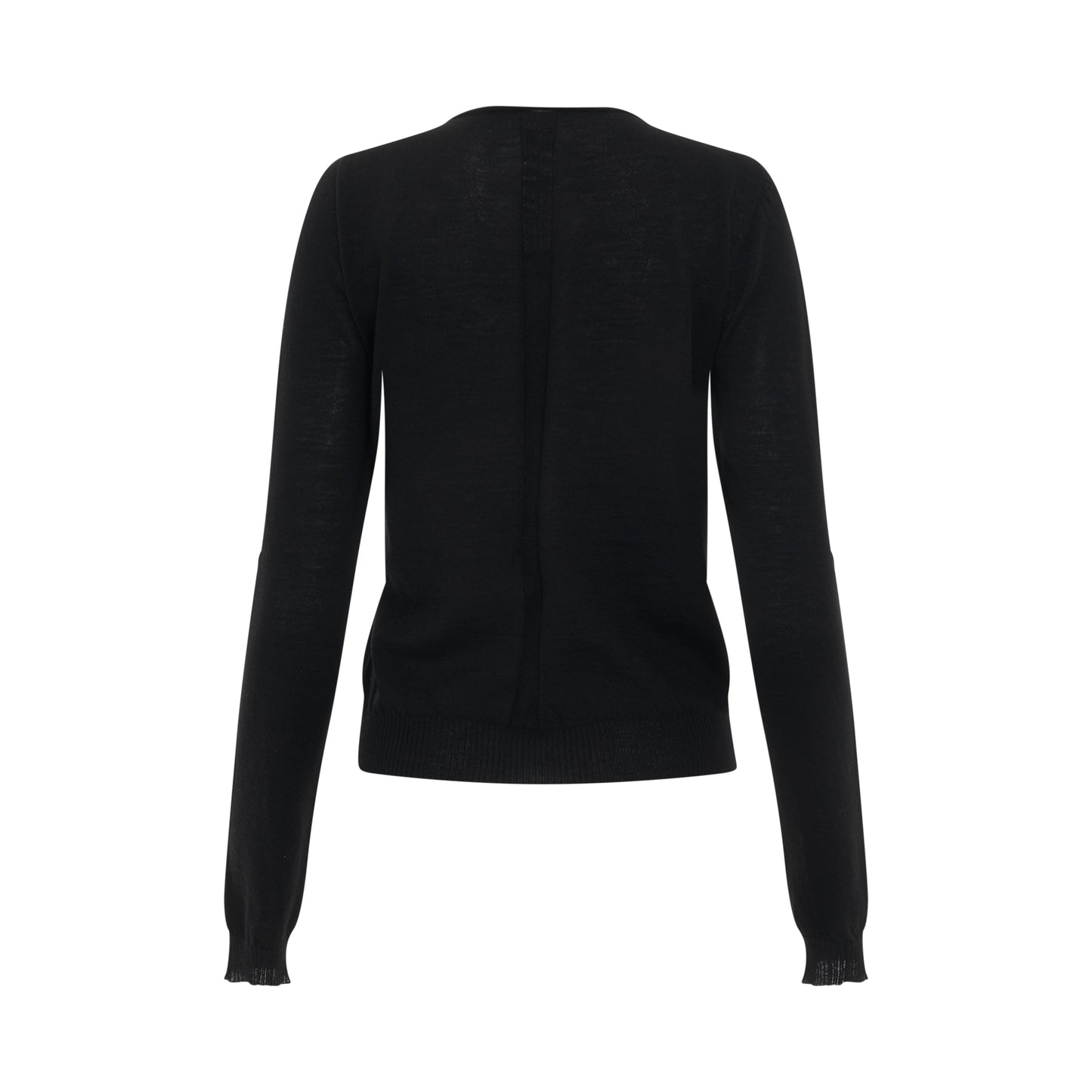 Biker Level Round Neck Knit Sweater in Black