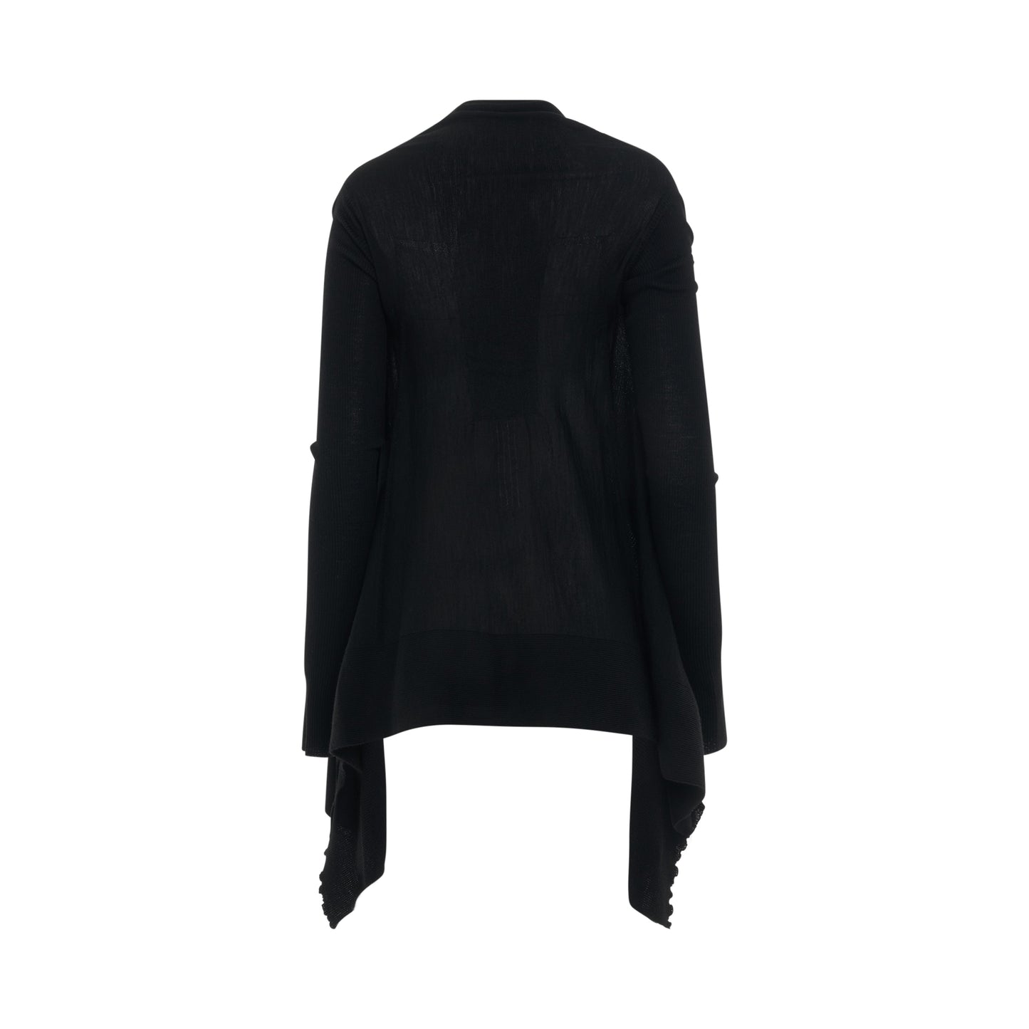 Medium Wrap Knit Wool Cardigan in Black