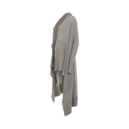 Long Wrap Knit Cardigan in Pearl