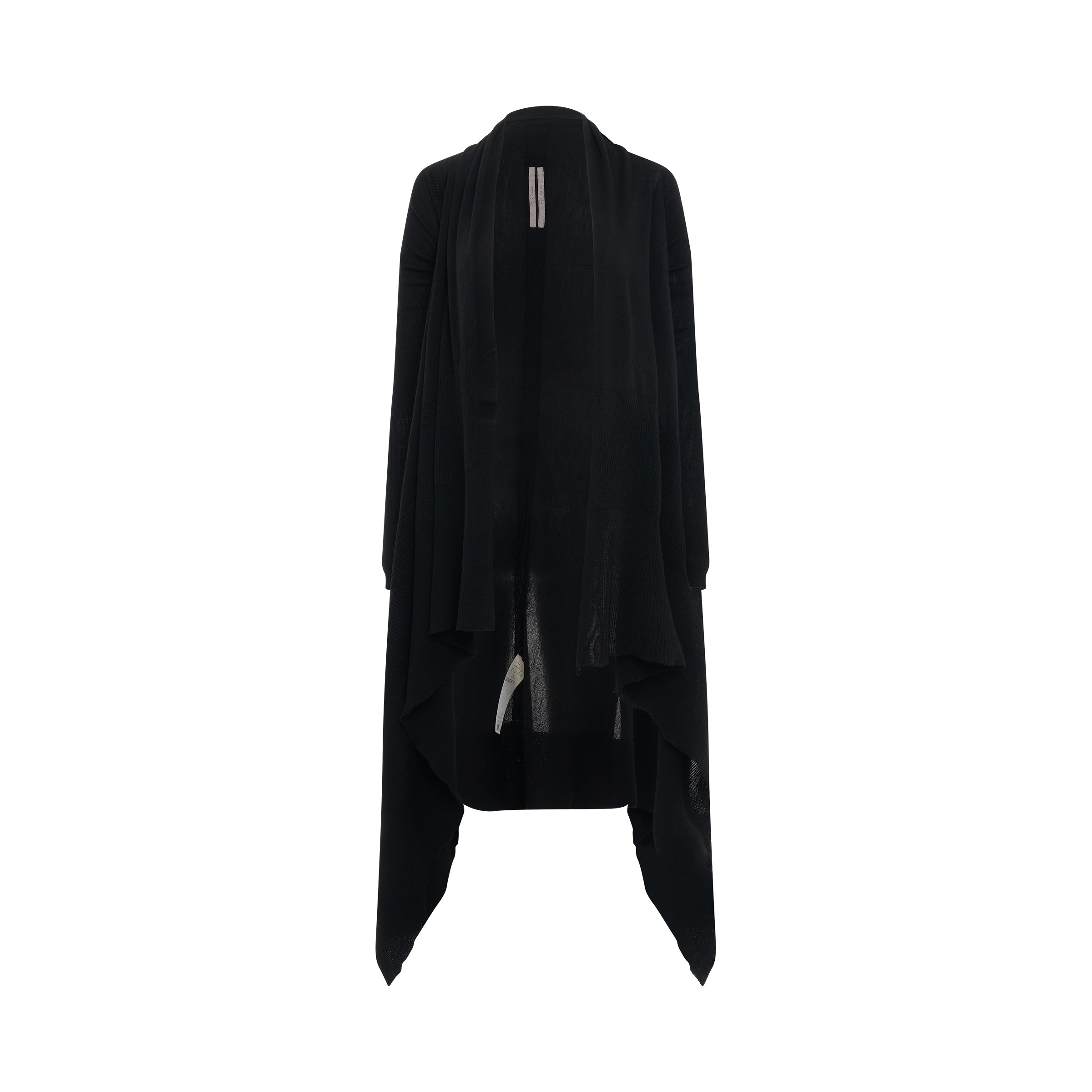 Long Wrap Knit Cardigan in Black