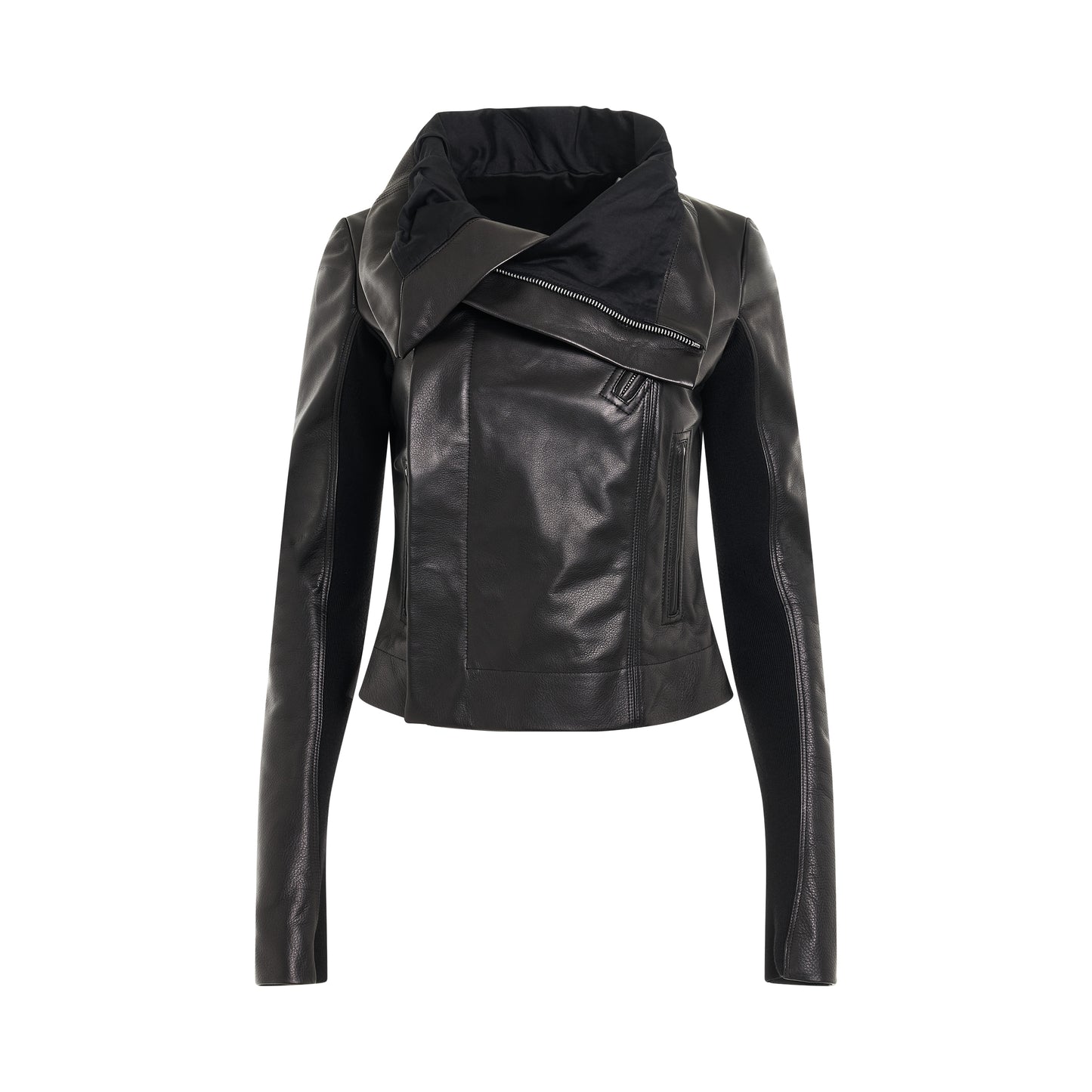 Classic Biker Leather Jacket in Black