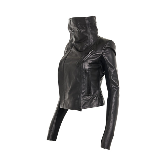 Classic Biker Leather Jacket in Black