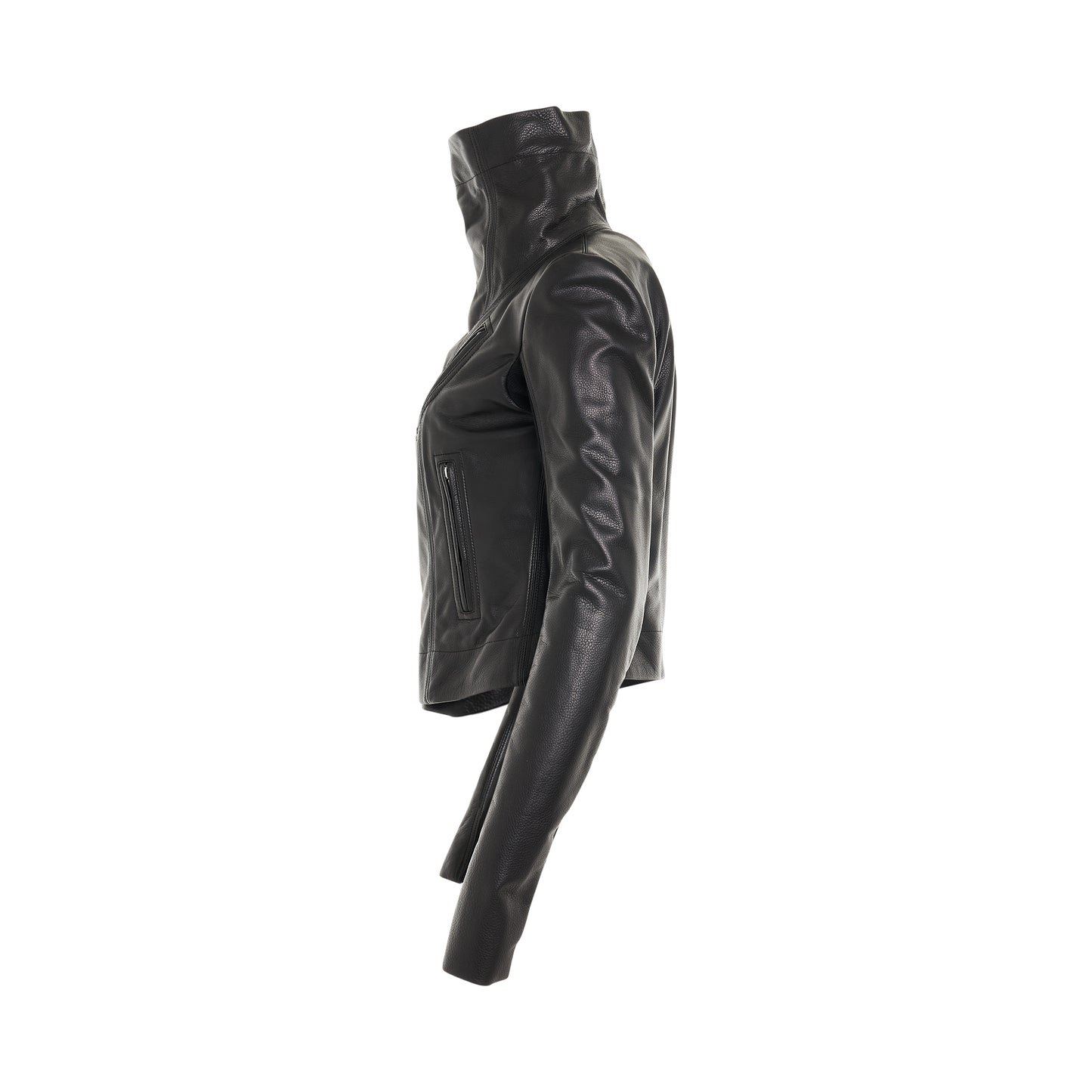 Classic Biker Leather Jacket in Black