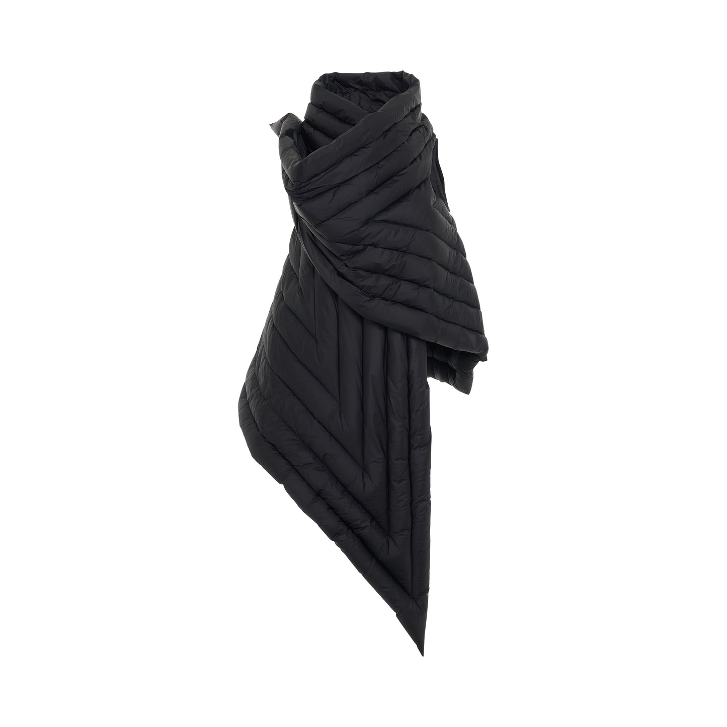 Gleam Scarf Nylon Down Vest in Black