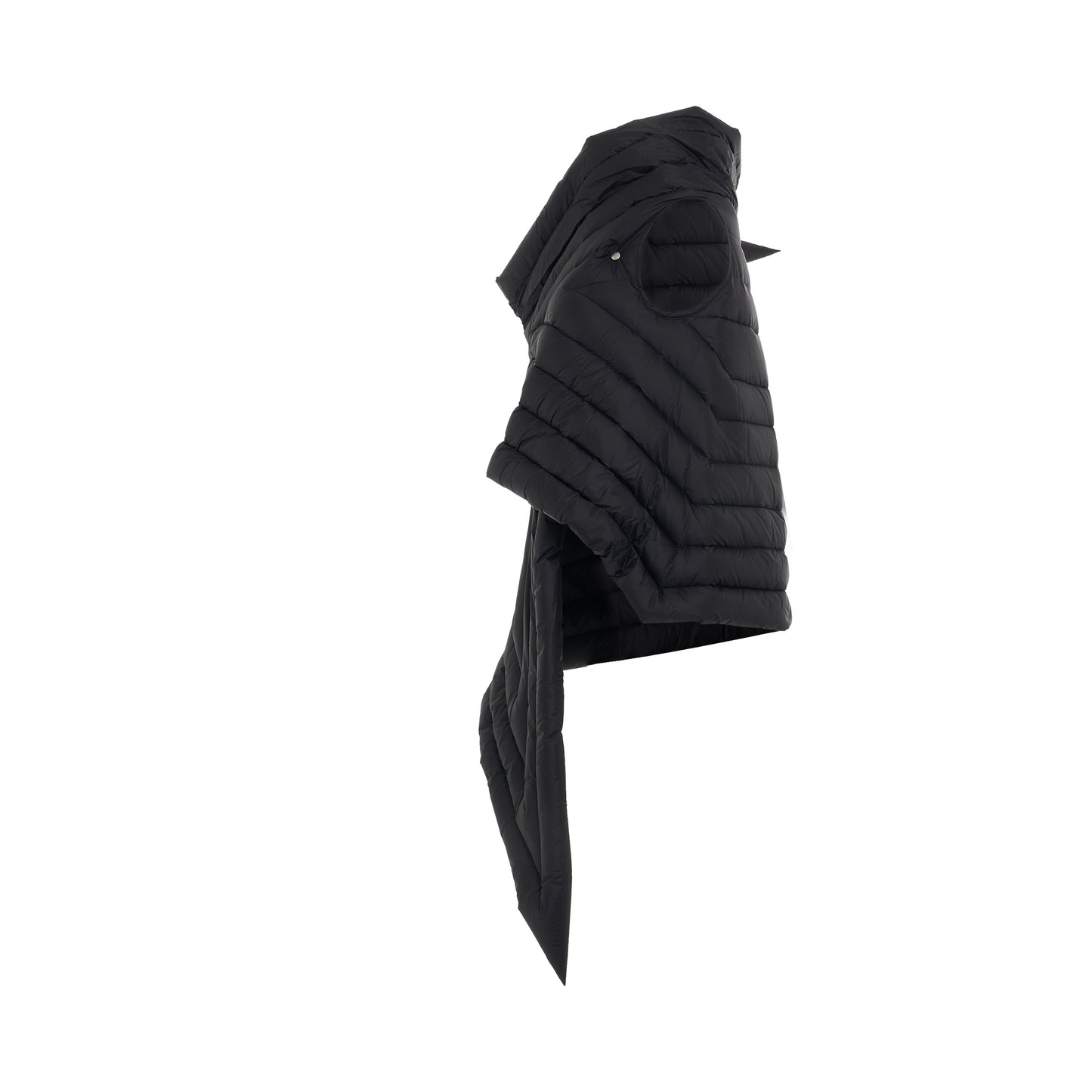 Gleam Scarf Nylon Down Vest in Black