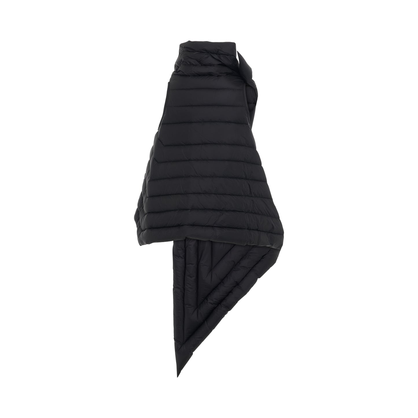 Gleam Scarf Nylon Down Vest in Black