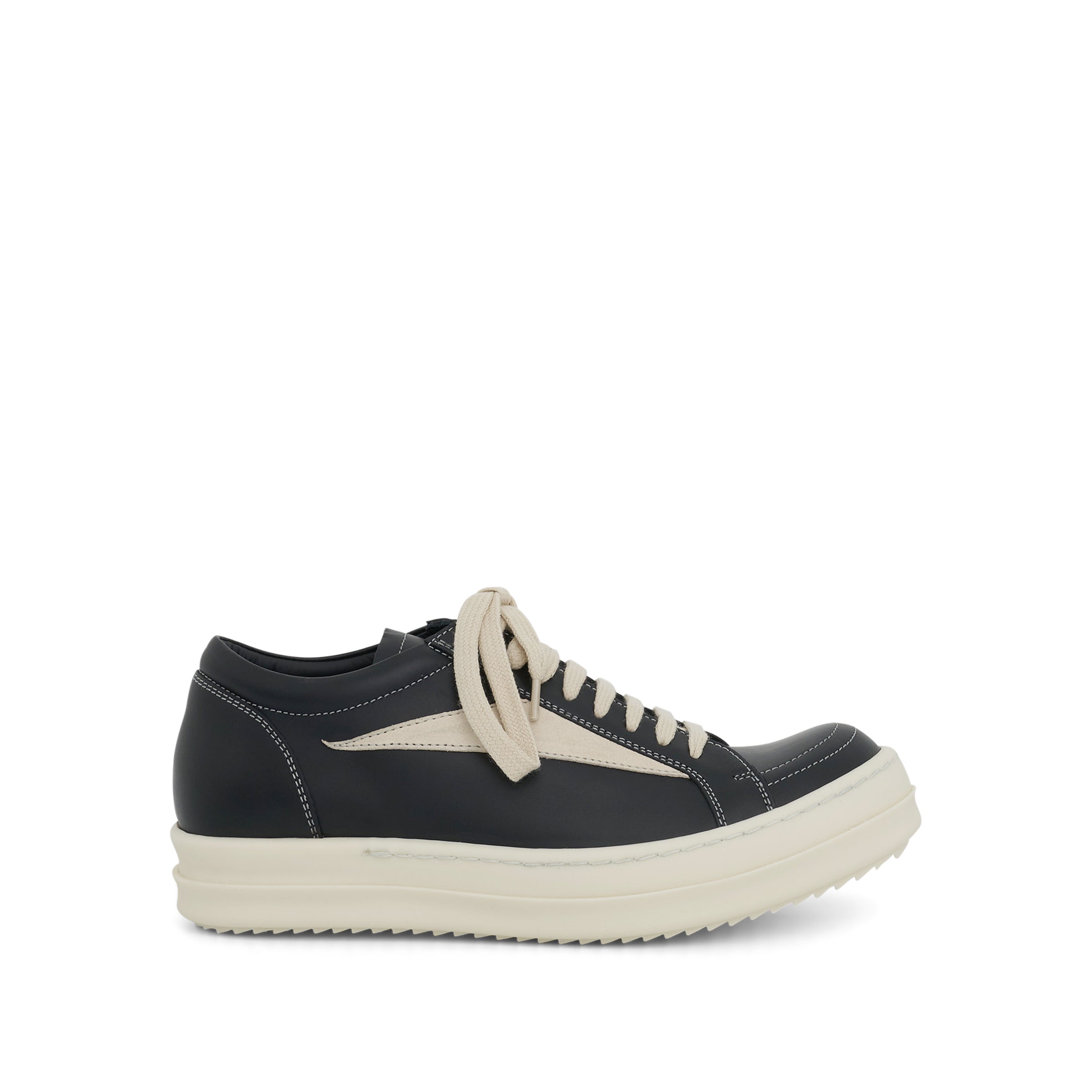 Vintage Leather Sneaker in Black/Milk