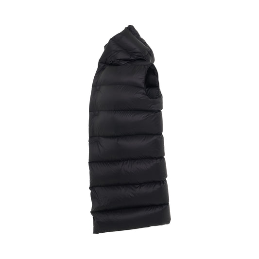 Sleeveless Down Coat in Black