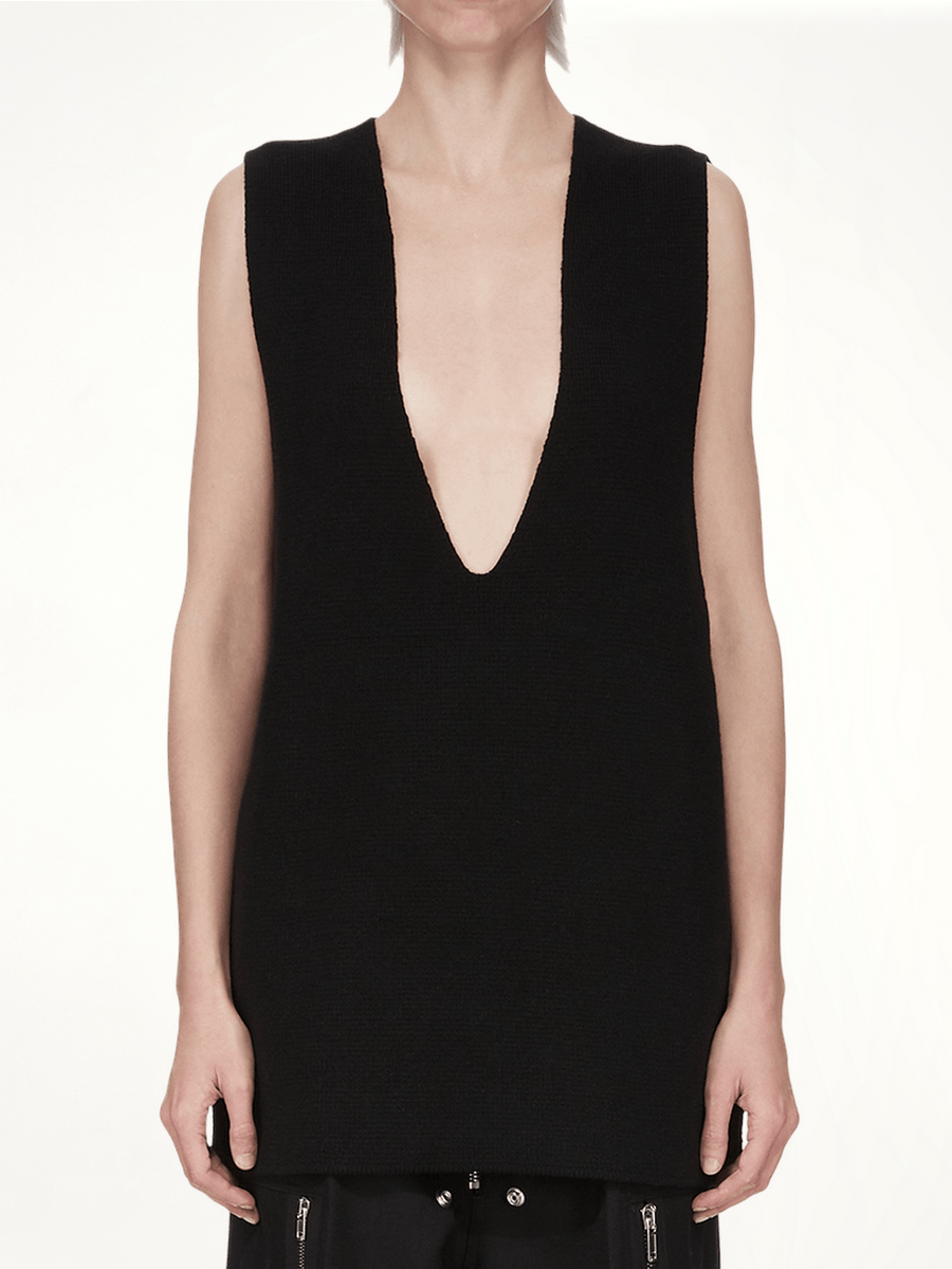 V Tank Sweater in Black