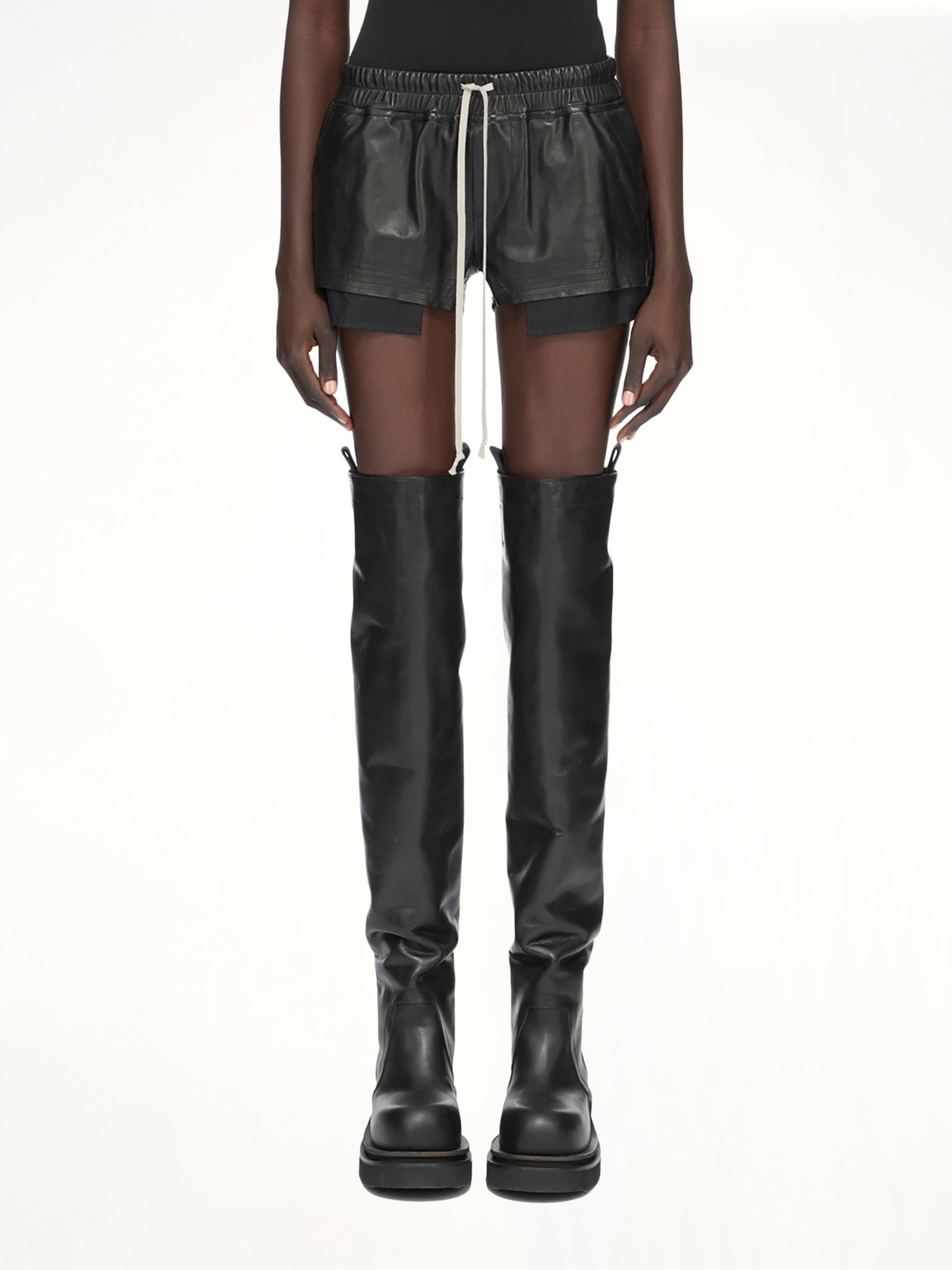 Lamb Leather FOG Boxers in Black