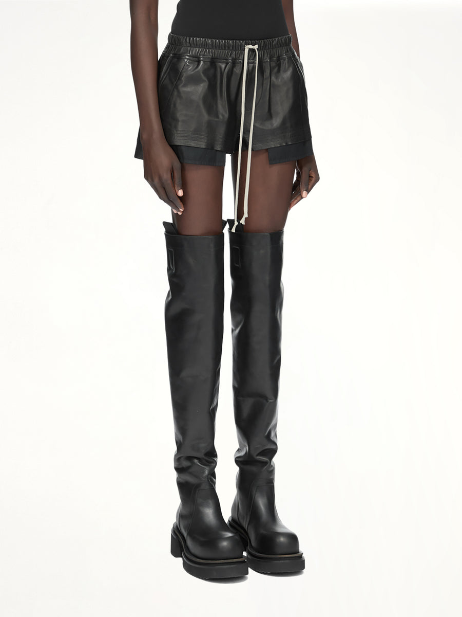 Lamb Leather FOG Boxers in Black