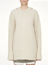 Silk Cashmere Oversized Hoodie in Natural