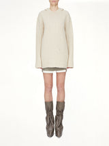 Silk Cashmere Oversized Hoodie in Natural