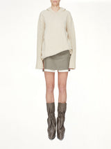 Silk Cashmere Oversized Hoodie in Natural