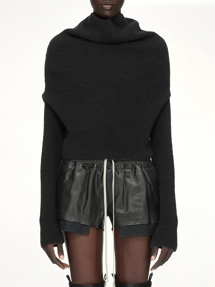 Alpaca Knit LS Cowl in Black