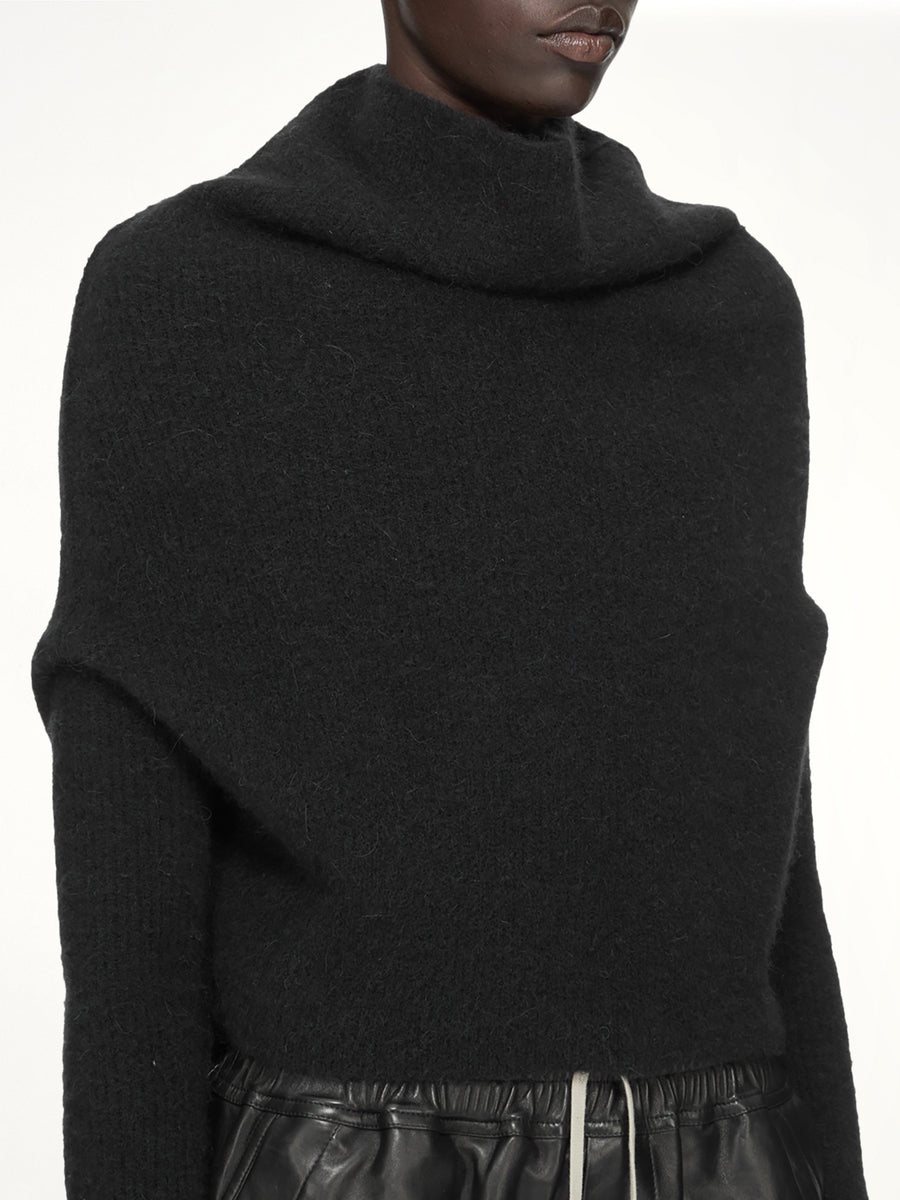 Alpaca Knit LS Cowl in Black