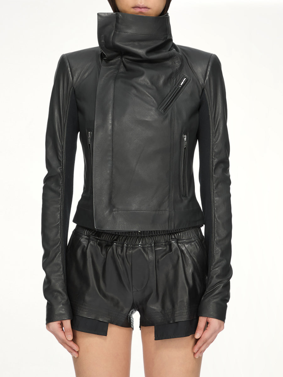 Lamb Leather Classic Biker in Black