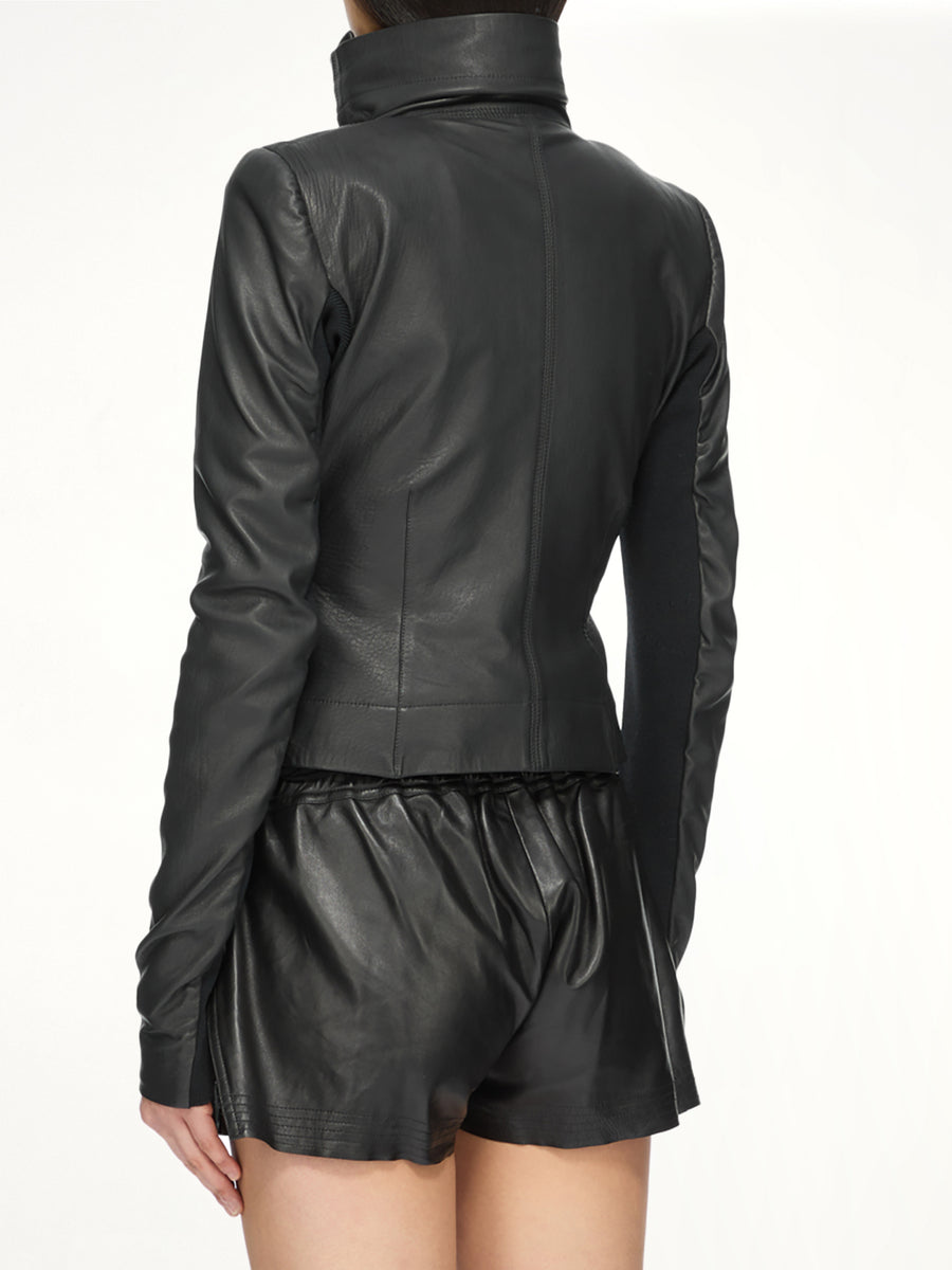 Lamb Leather Classic Biker in Black