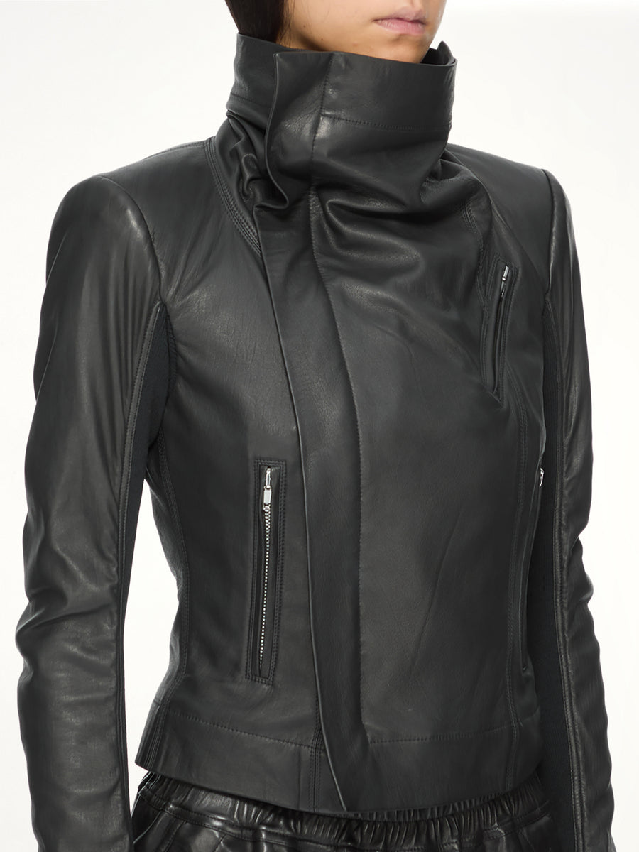 Lamb Leather Classic Biker in Black