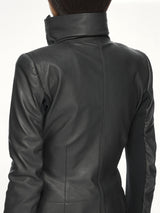 Lamb Leather Classic Biker in Black
