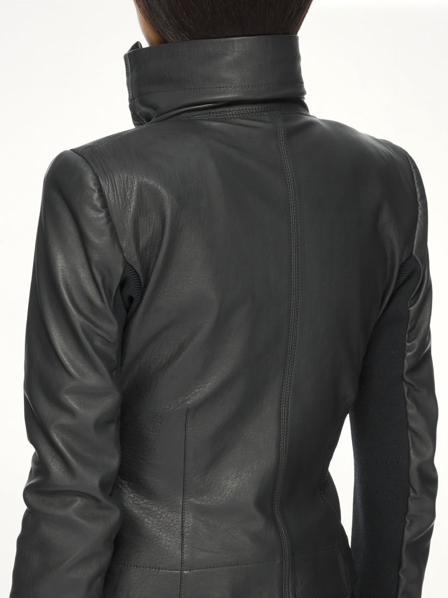 Lamb Leather Classic Biker in Black