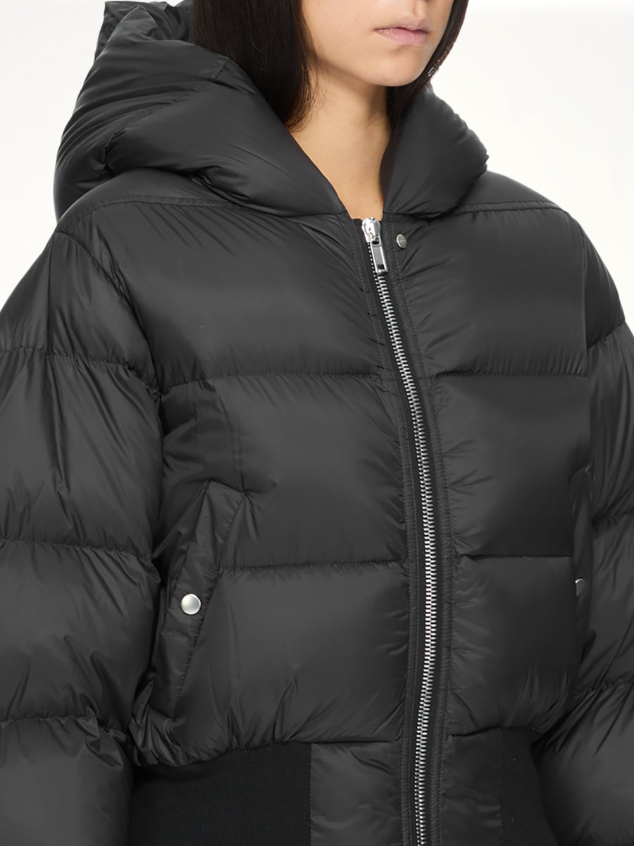 Cinched Hooded Jacket in Black