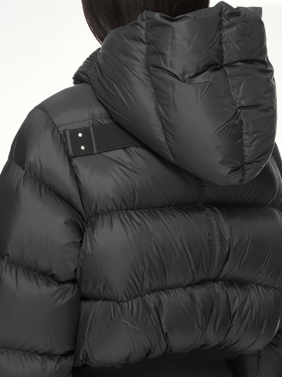 Cinched Hooded Jacket in Black