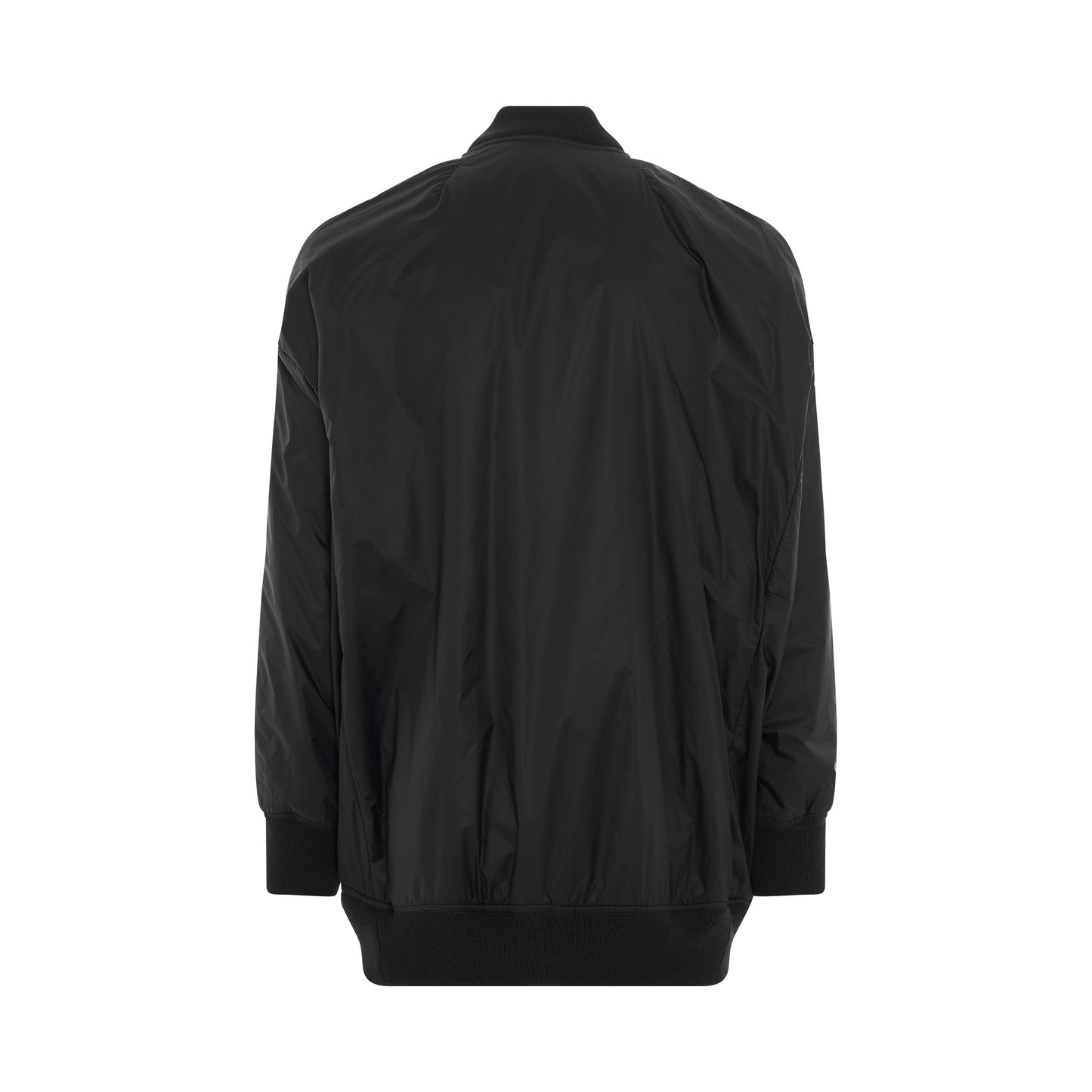 Woven Padded Bomber Jacket in Black