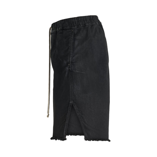 Long Boxers Shorts in Black Wax