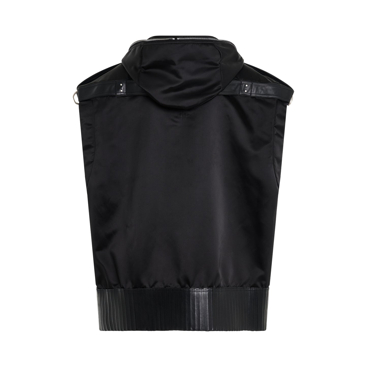 Lido Sleeveless Zip Vest with Hood in Black