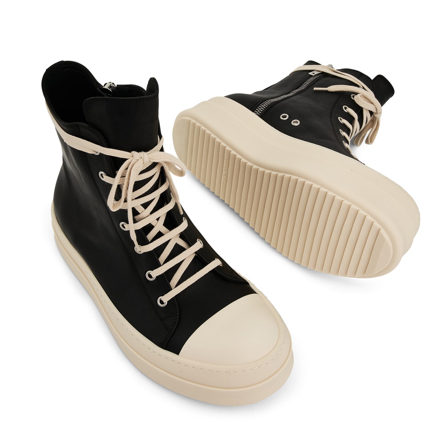 Mega Bumper Leather Sneaker in Black/Milk