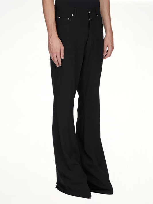 Wool Bolan Bootcut in Black