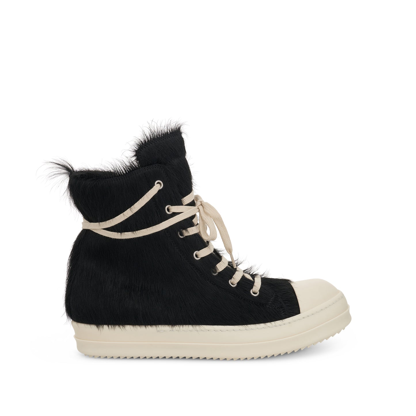 Strobe High Fur Sneaker in Black/Milk