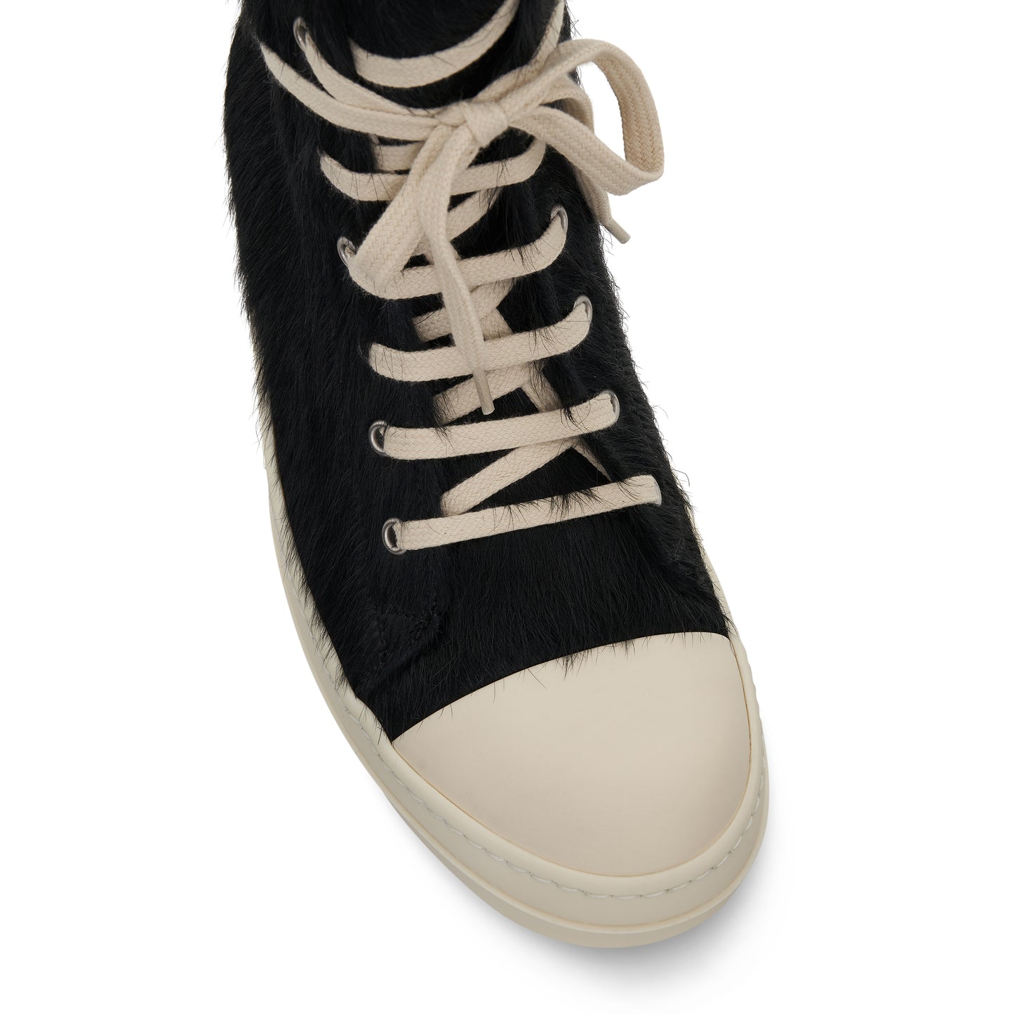 Strobe High Fur Sneaker in Black/Milk