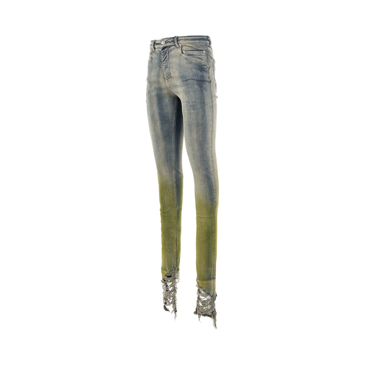 Tyrone Cut Denim Pants in Pearl/Acid Degrade