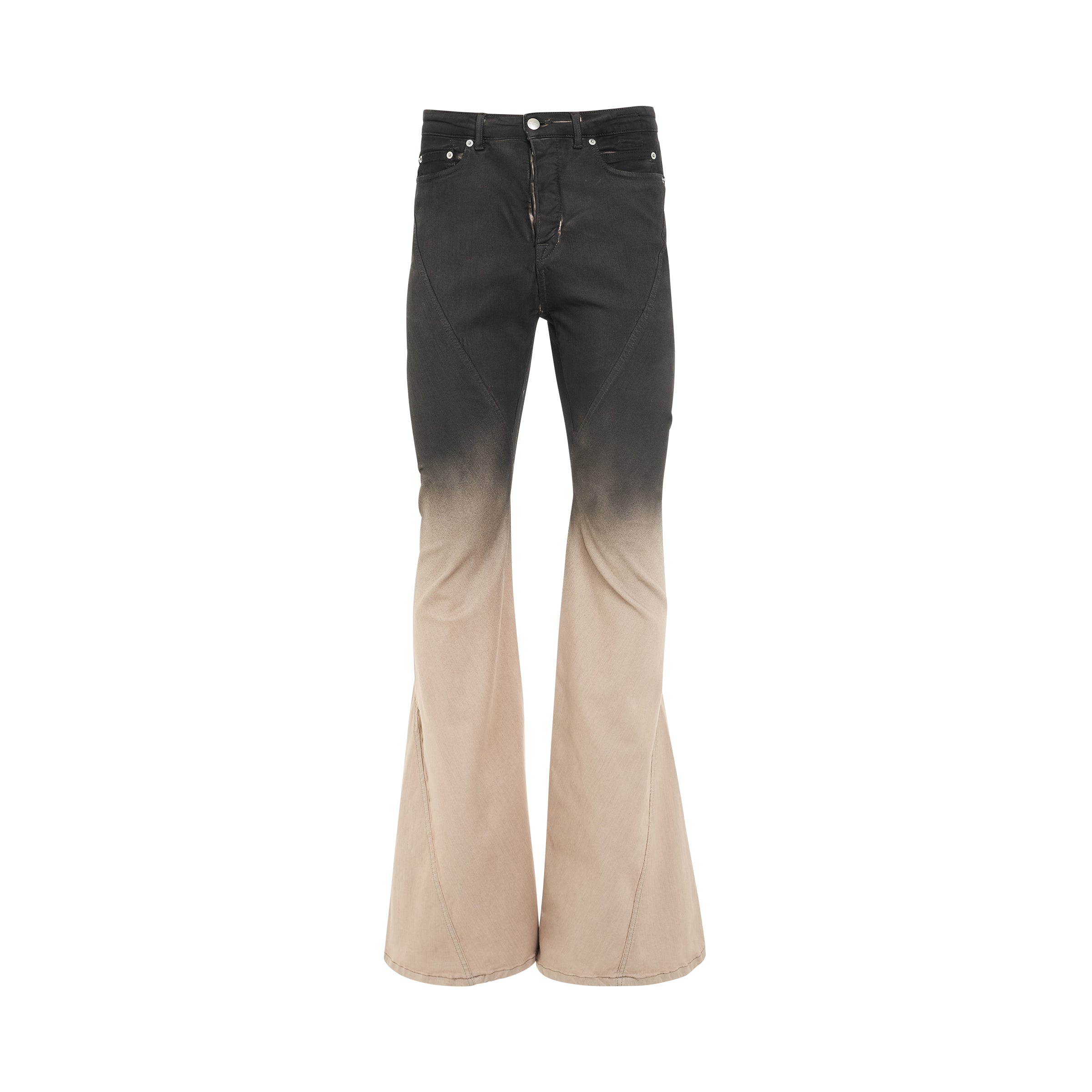 Bias Bootcut Denim Pants in Black/Pearl