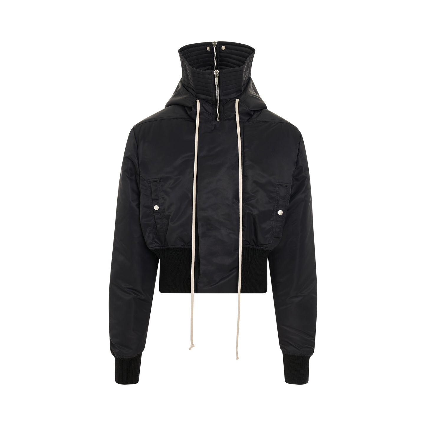 Cropped Alice Parka Padded Bomber Jacket in Black