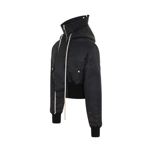 Cropped Alice Parka Padded Bomber Jacket in Black