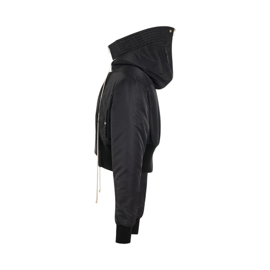 Cropped Alice Parka Padded Bomber Jacket in Black