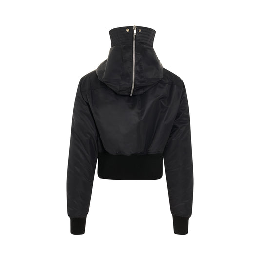 Cropped Alice Parka Padded Bomber Jacket in Black