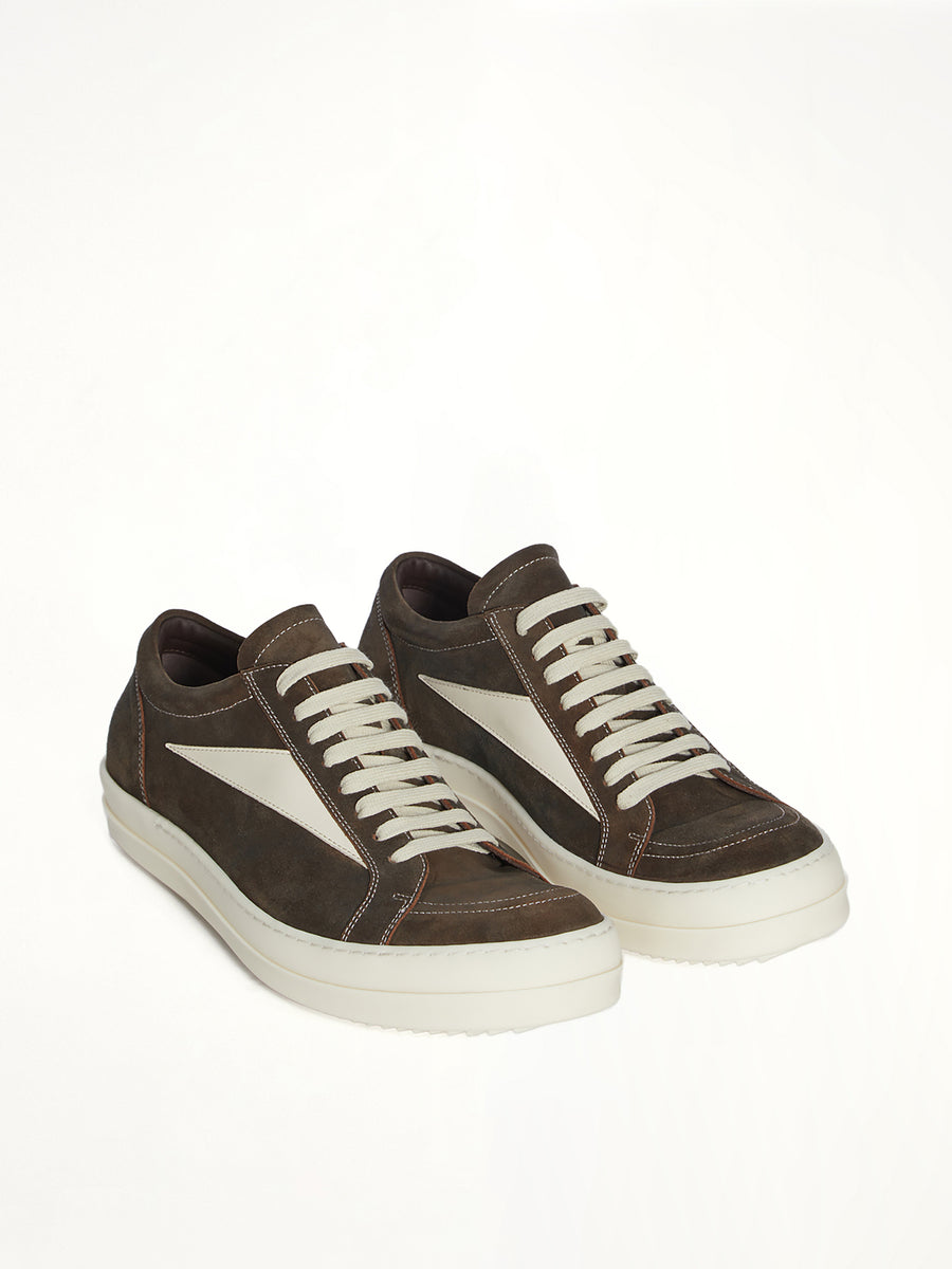 Vintage Sneaks in Indigo/Milk/Milk Front View | RICK OWENS